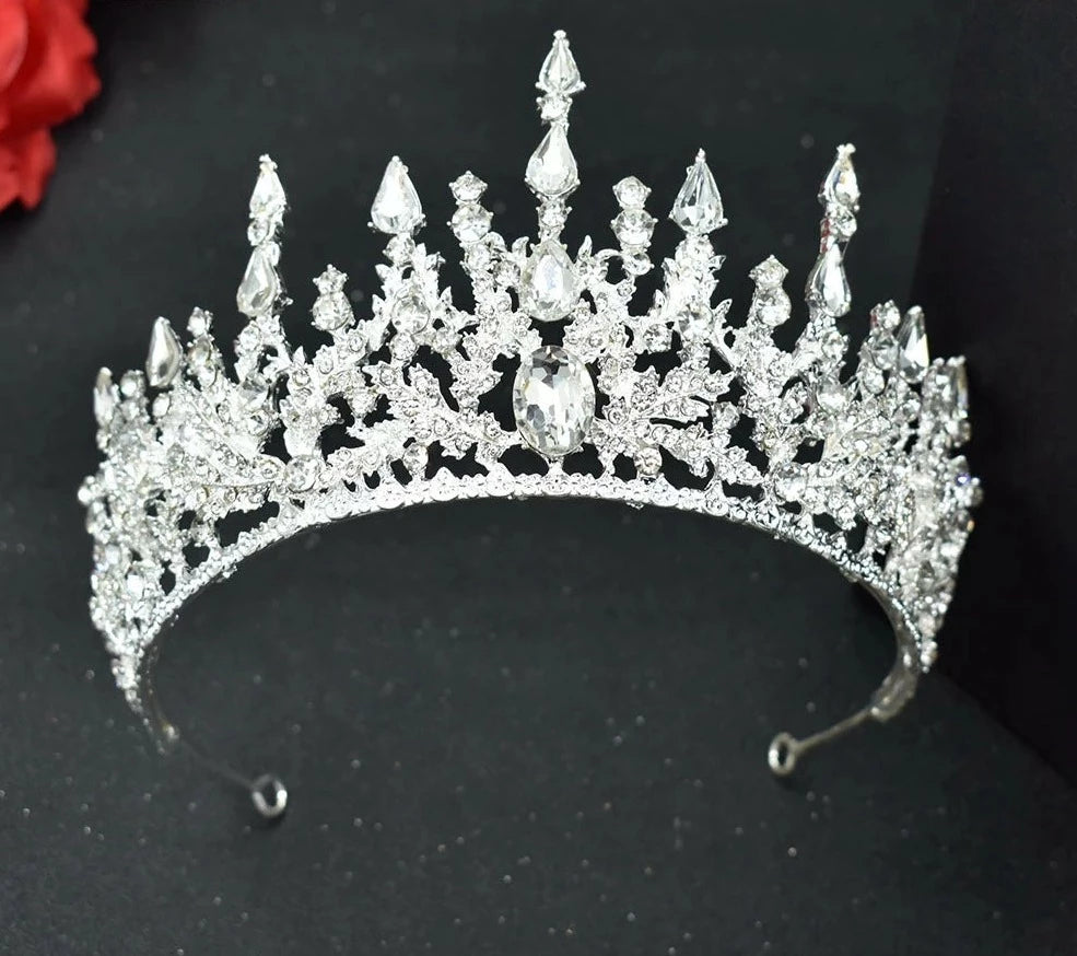 LUX Pageant Crown Hair Jewelry Crystal Headpiece Bridal Headwear Princess