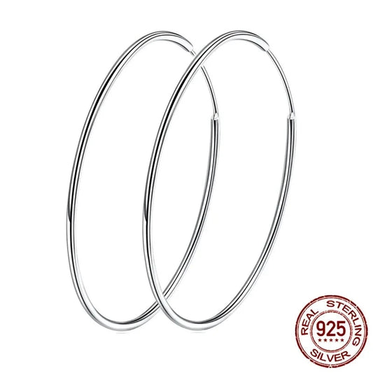 LUX Large Hoop Earrings Circle Endless Huggie Big Hoops Earring