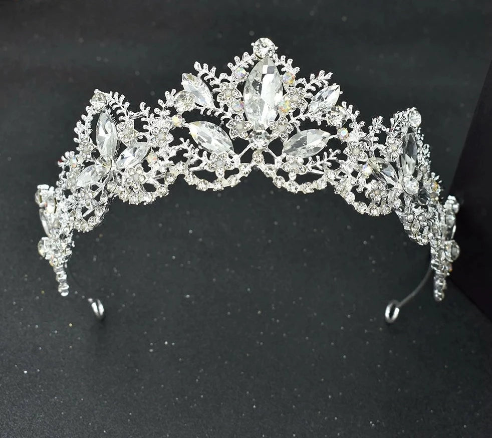 LUX Rhinestone Bridal Crown for Brides Pageant Headpieces Prom Hair Accessories