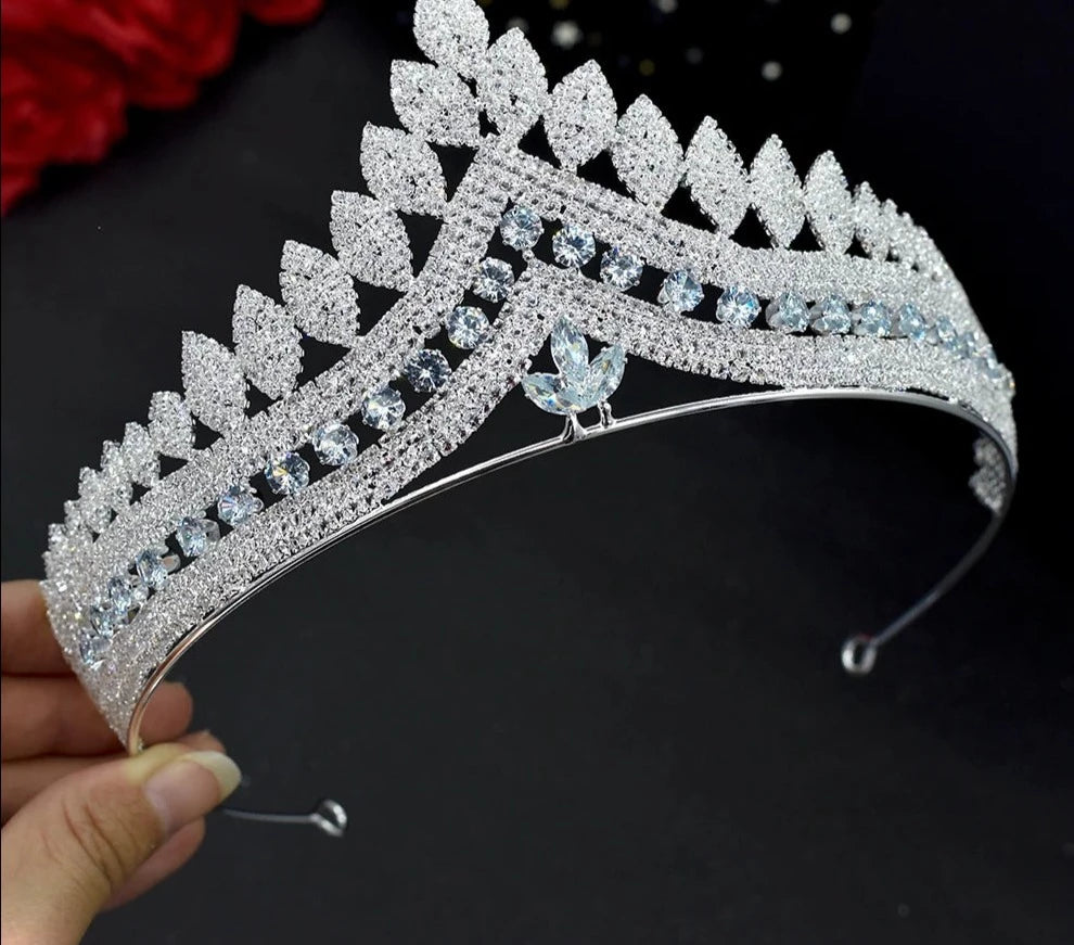 LUX Elegant Bridal  Crowns Zirconia Hair Accessories