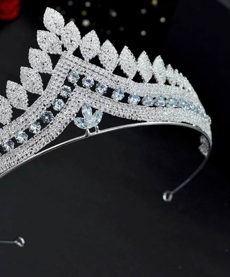 LUX Bridal Crown Zircon Hair Accessories Bling Princess