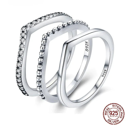 LUX Water Droplet Clear CZ Finger Rings