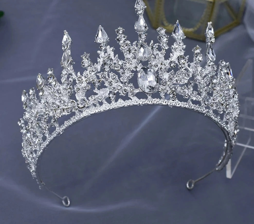 LUX Pageant Crown Hair Jewelry Crystal Headpiece Bridal Headwear Princess