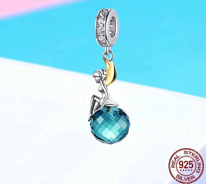 LUX Elf Planet Blue Zircon Pendant Charms fit Original Necklaces & Bangles Jewelry