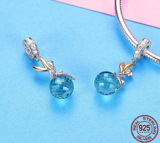 LUX Elf Planet Blue Zircon Pendant Charms fit Original Necklaces & Bangles Jewelry