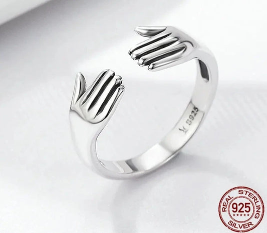 LUX Double Layer Give Me A Hug Ring Hand Love Open Finger Rings