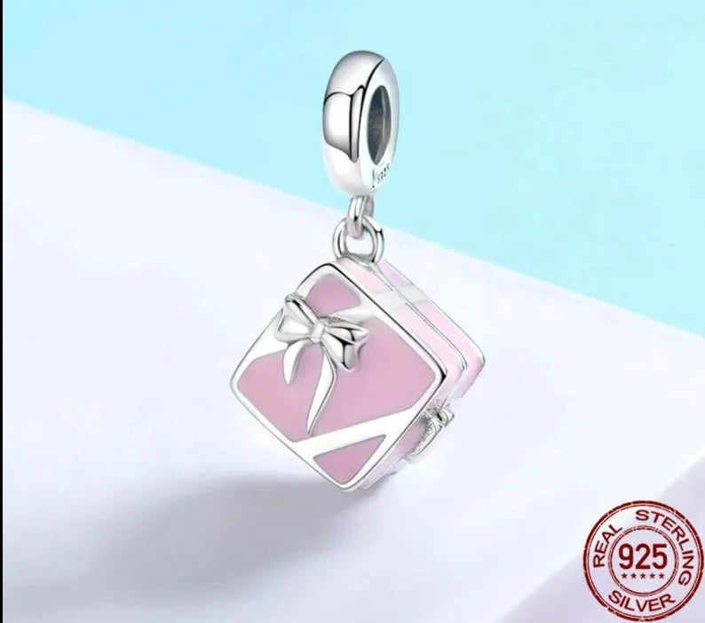 LUX Romantic Pink Box Marry Me Surprise Charm Pendant fit Bracelet