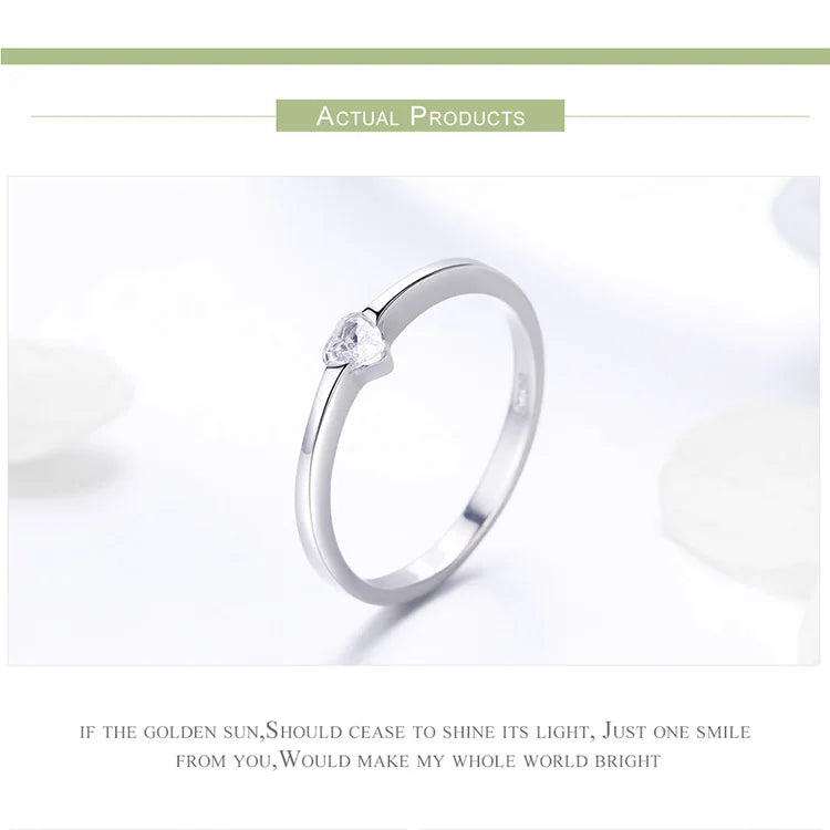 LUX Luminous Finger Ring Simple Heart Wedding Rings for Women