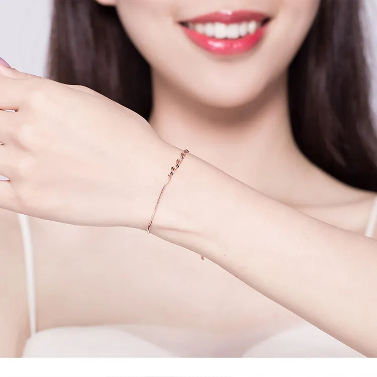 LUX Basic Rose Gold Color Silver Bracelet