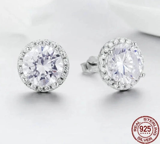 LUX Authentic Dazzling Clear CZ Small Stud Earrings