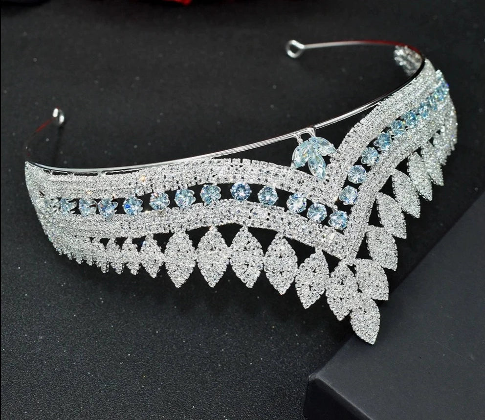 LUX Elegant Bridal  Crowns Zirconia Hair Accessories