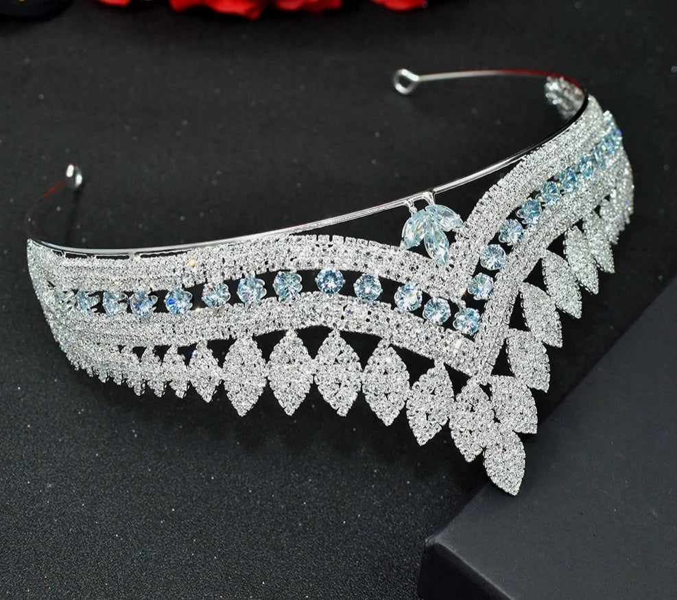 LUX Bridal Crown Zircon Hair Accessories Bling Princess