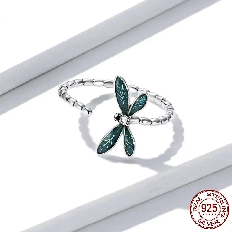 LUX Vintage Green Dragonfly Ring