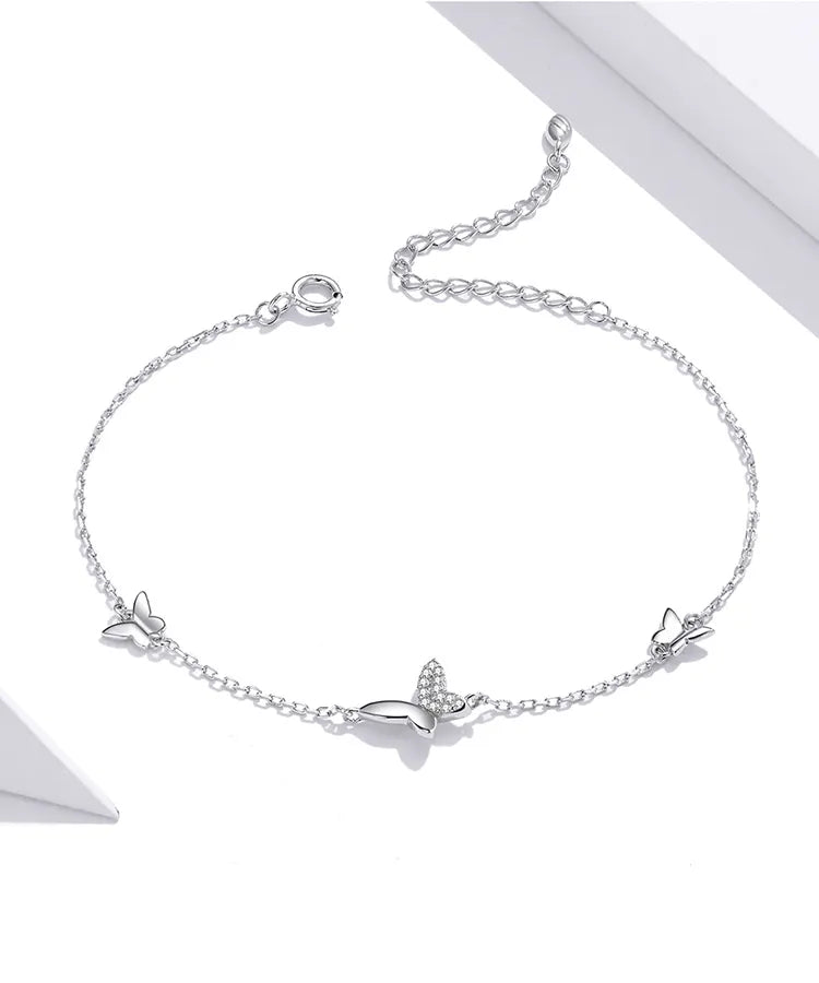 LUX Flying Butterfly Bracelet Lobster Clasp Chain