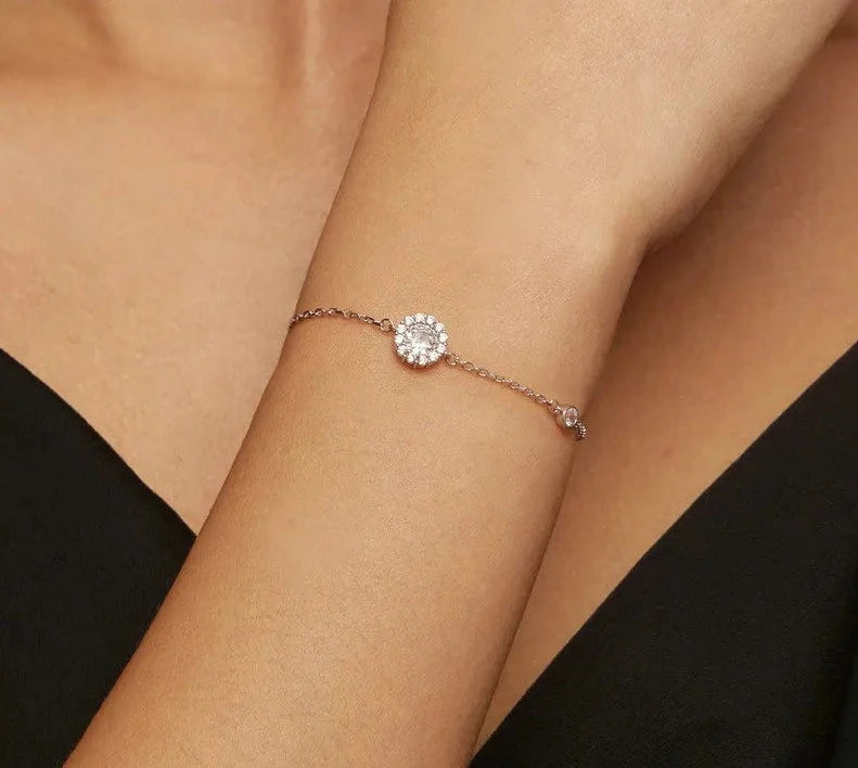 LUX Moissanite Halo Bracelet Lab Grown Diamond