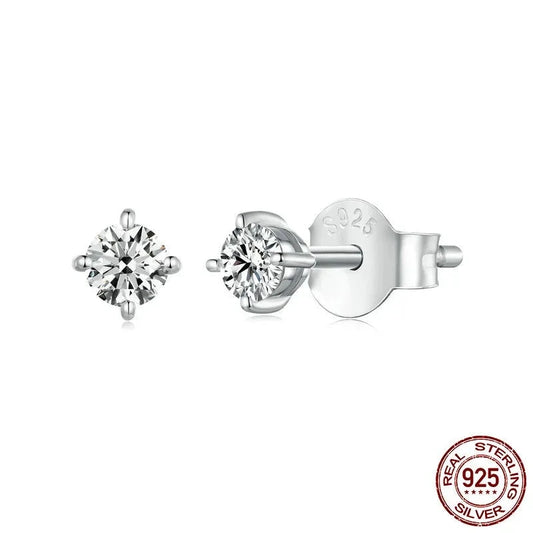 LUX Simple Round Moissanite Stud Earrings