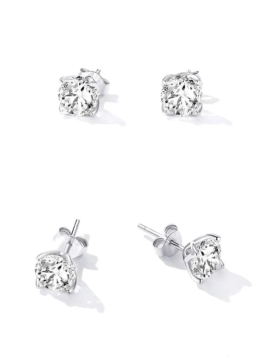 LUX Moissanite Stud Earrings Sterling Silver Earrings