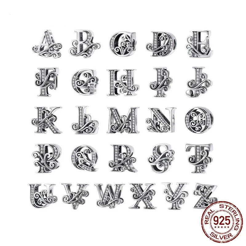 LUX Sterling Silver Letter Vintage A to Z (26) Letter Charms