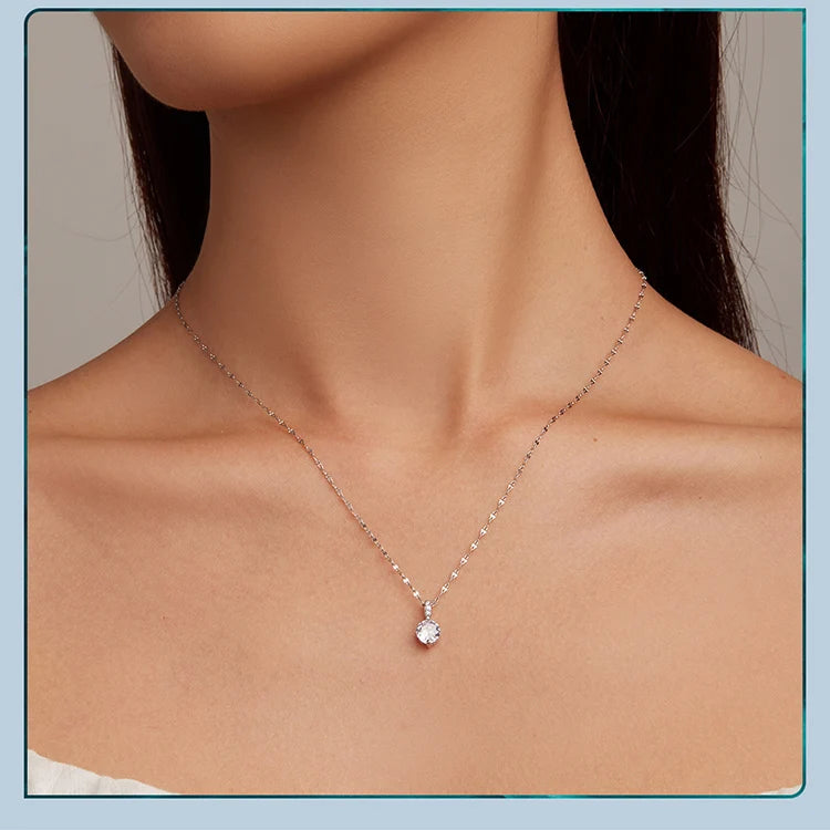 LUX Simple Clear Zircon Pendant Necklace