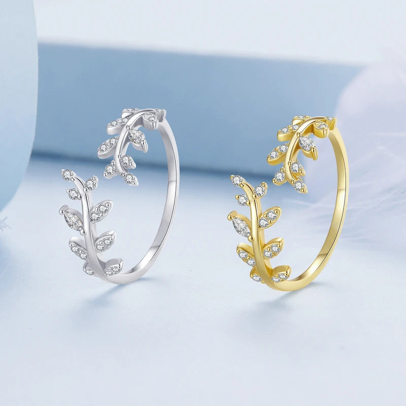 LUX Korean Style Delicate Leaf Open Ring for Women