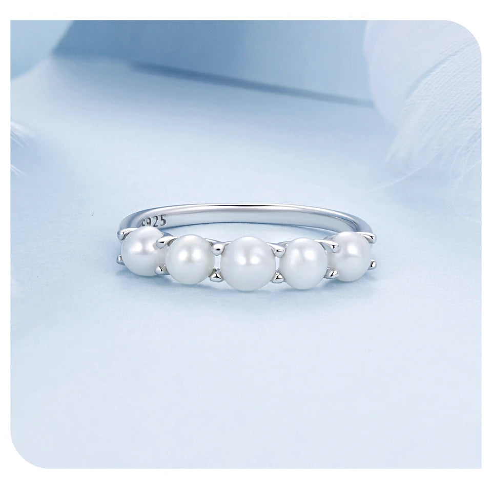 LUX Sterling Silver High-quality Natural Pearl Finger Ring for Women