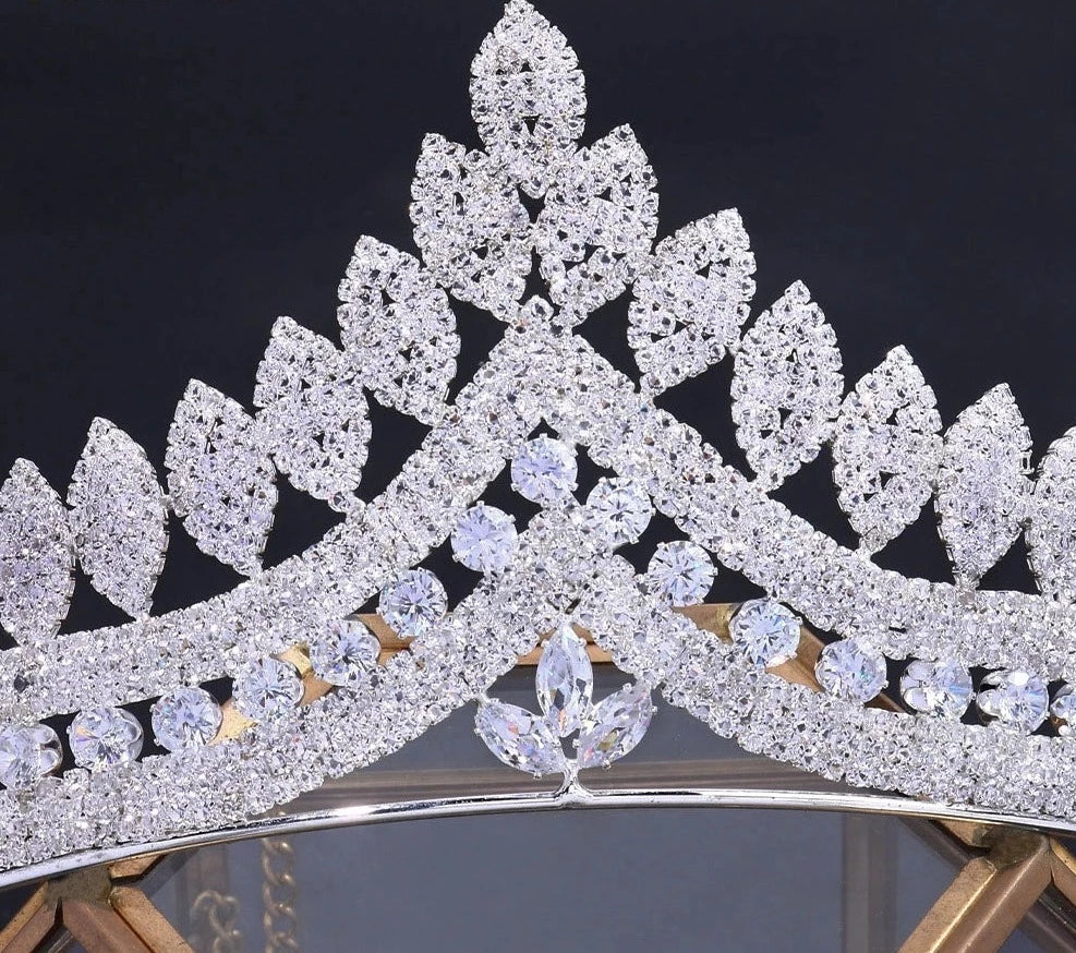 LUX Bridal Crown Zircon Hair Accessories Bling Princess