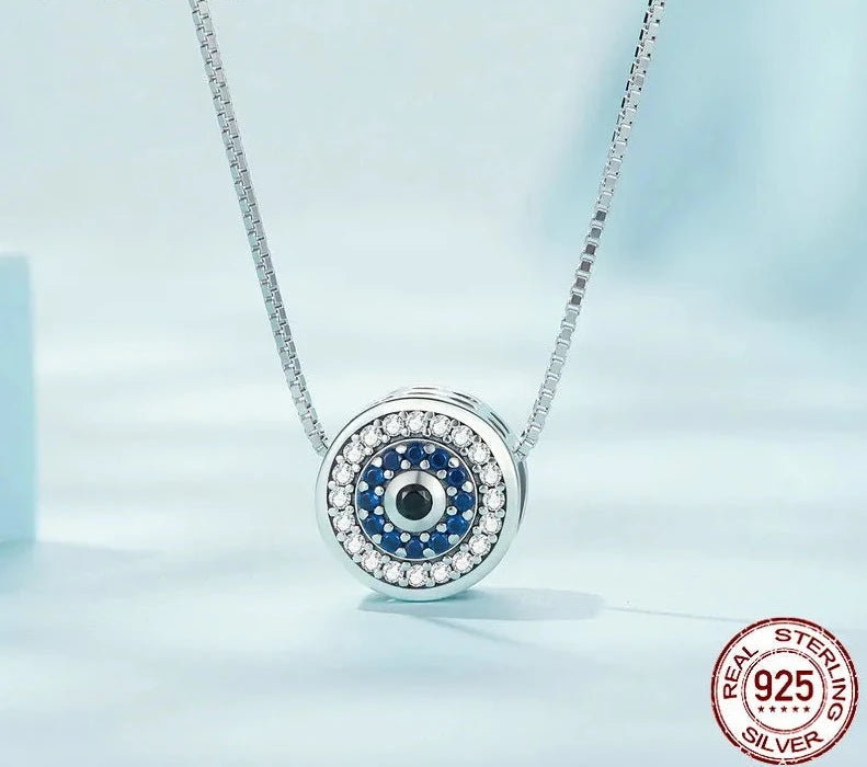 LUX Blue Crystal Evil Eye Necklace