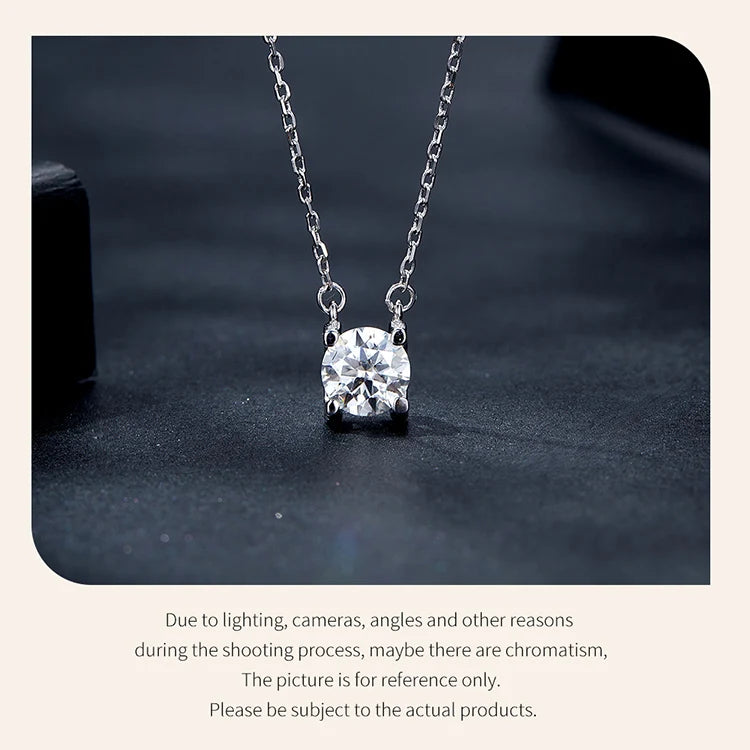 LUX Moissanite Diamond Classic Round Pendant Necklace