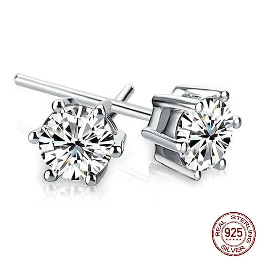 LUX Silver Cubic Zirconia Stud Earrings for Women