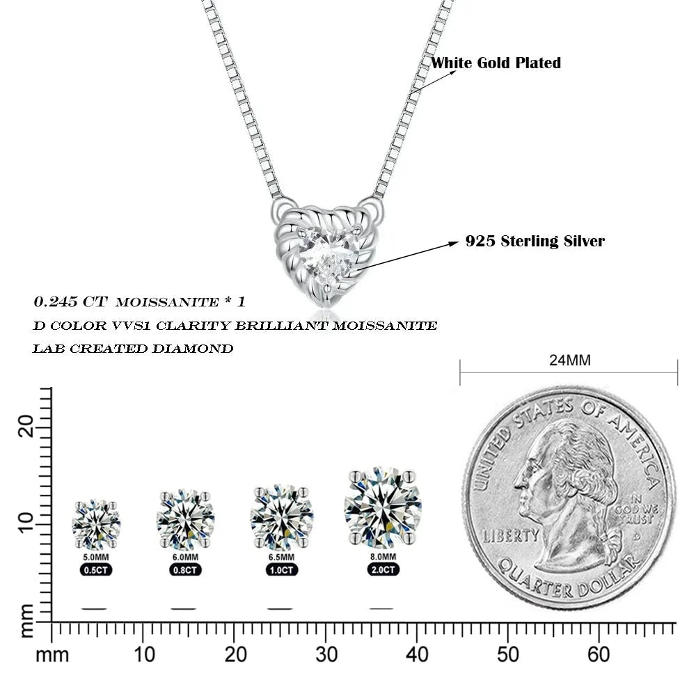 LUX Heart-Shaped Moissanite Pendant Necklace