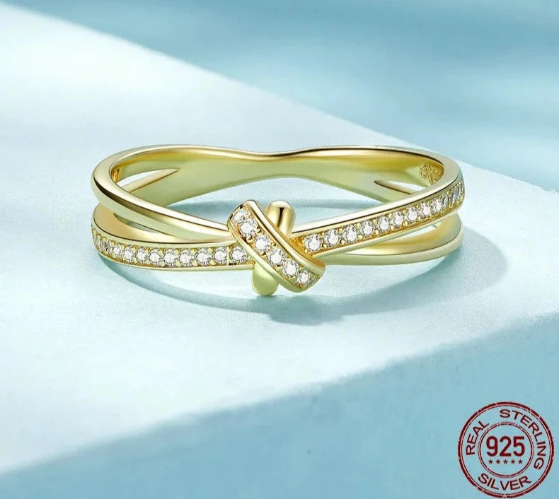 LUX Double Layer Knot Finger Ring Stackable Rings