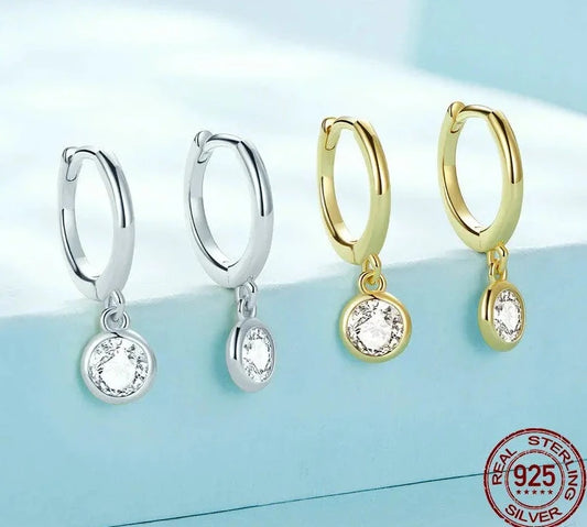 LUX Clear CZ Waterdrop Hoop Earrings