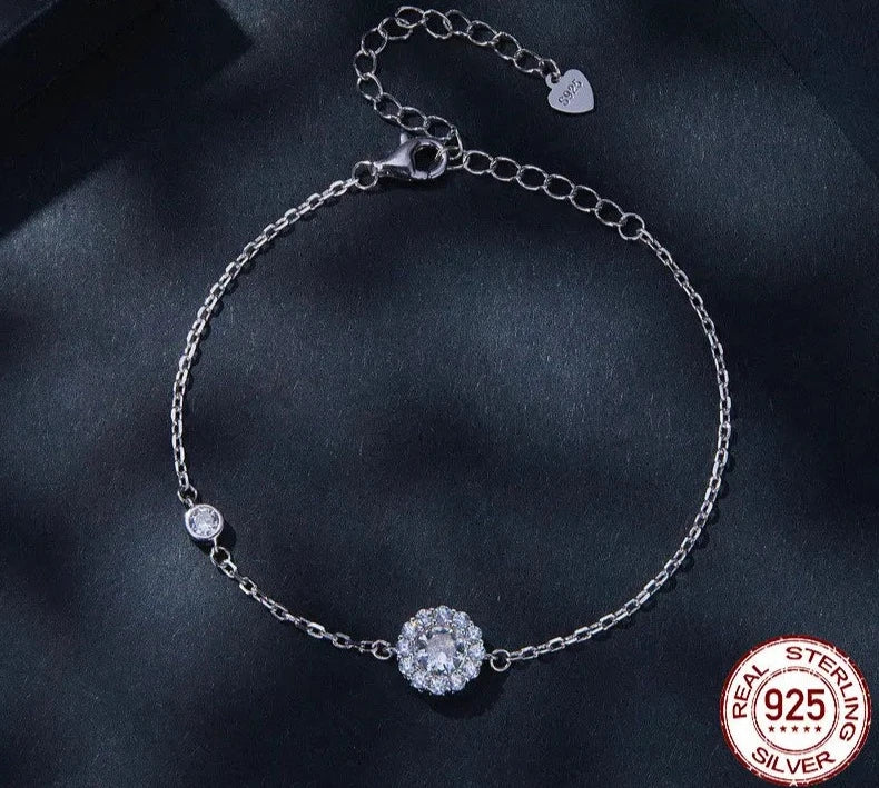 LUX Moissanite Halo Bracelet Lab Grown Diamond