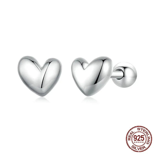 LUX Silver Mini Heart Stud Earrings