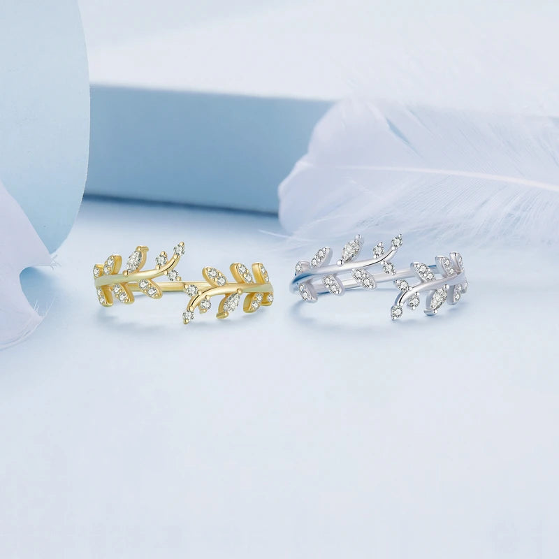 LUX Korean Style Delicate Leaf Open Ring for Women