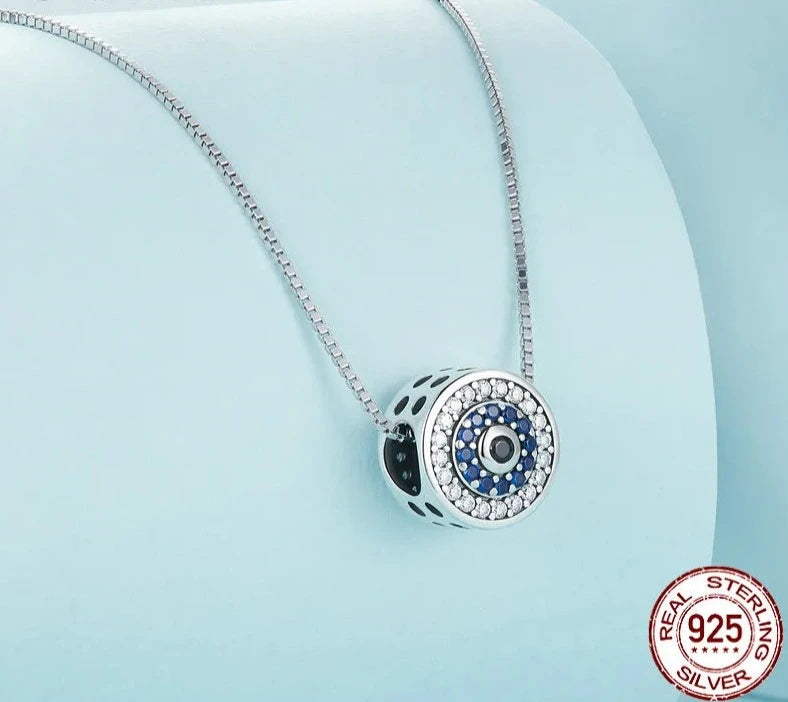 LUX Blue Crystal Evil Eye Necklace