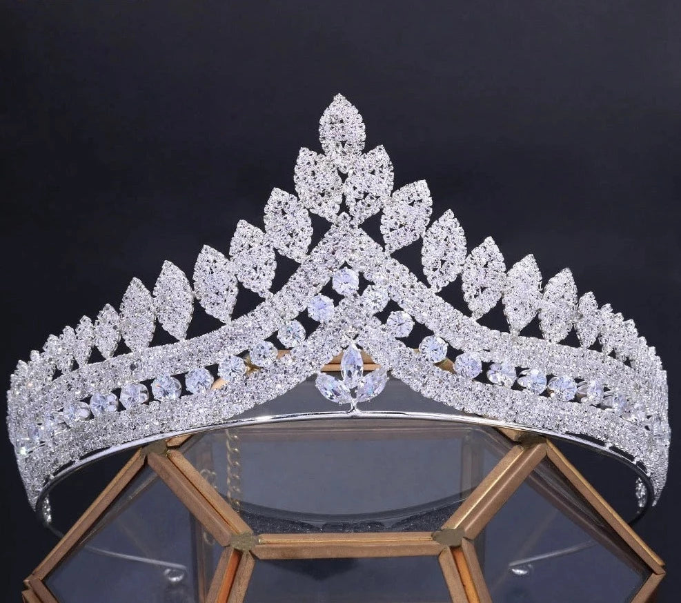 LUX Bridal Crown Zircon Hair Accessories Bling Princess