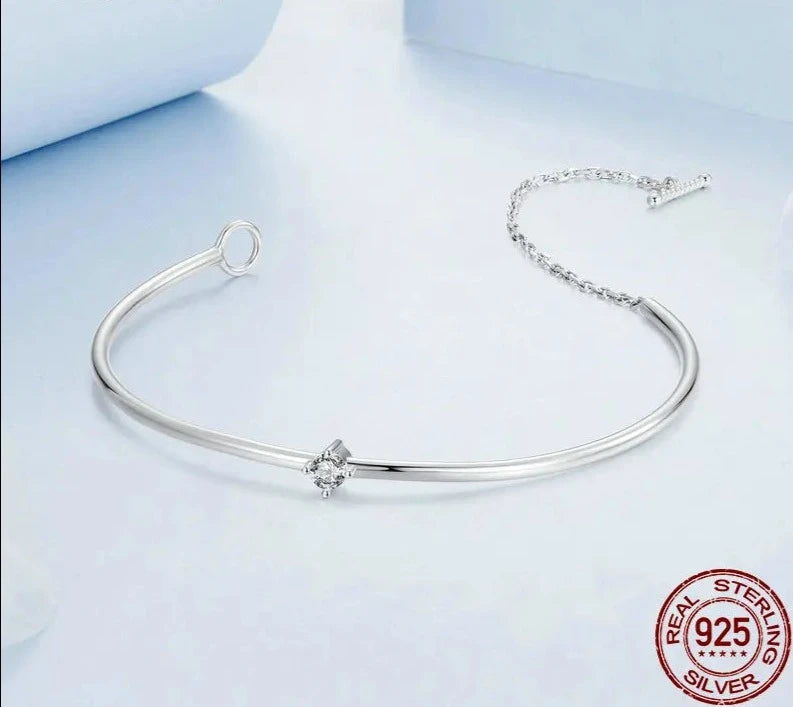 LUX Simple Zircon Bangle Shiny Star Bracelet