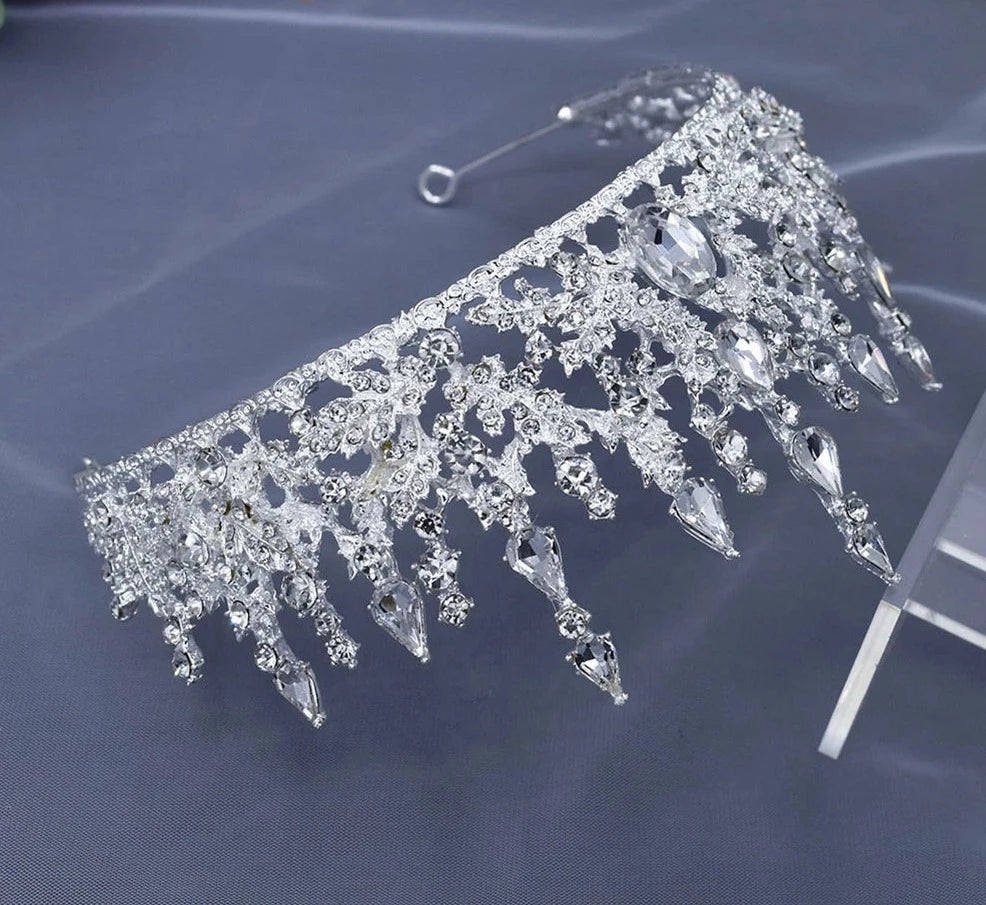 LUX Pageant Crown Hair Jewelry Crystal Headpiece Bridal Headwear Princess