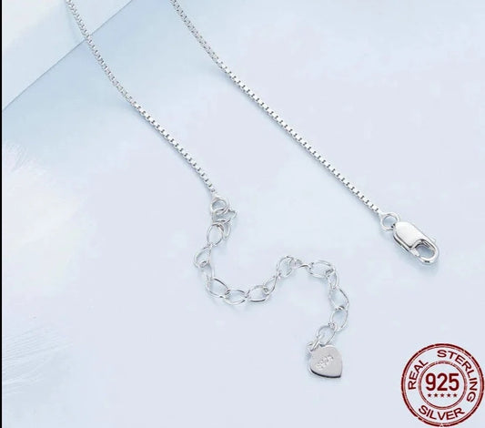 LUX Sterling Silver Shining Zircon Pendant Necklace Double Layer Neck Chain for Women