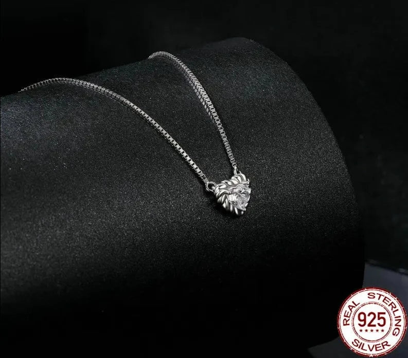 LUX Heart-Shaped Moissanite Pendant Necklace