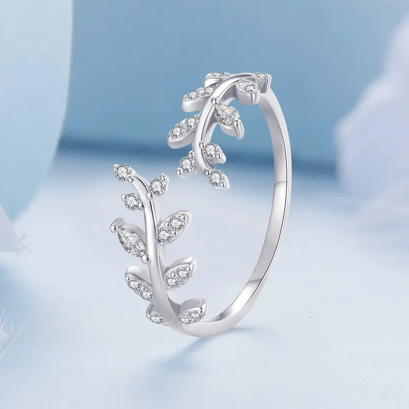 LUX Korean Style Delicate Leaf Open Ring for Women