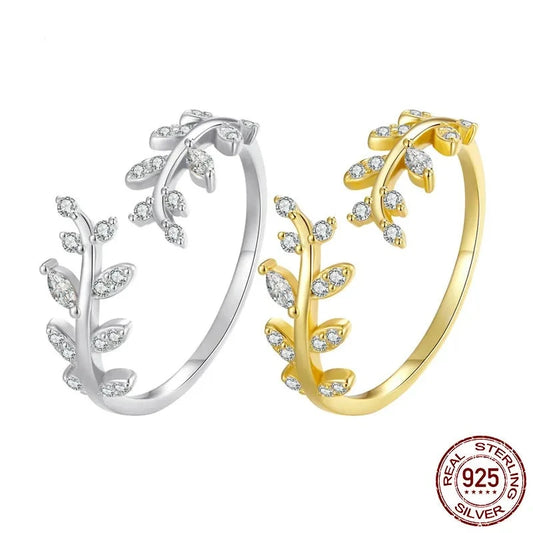 LUX Korean Style Delicate Leaf Open Ring for Women