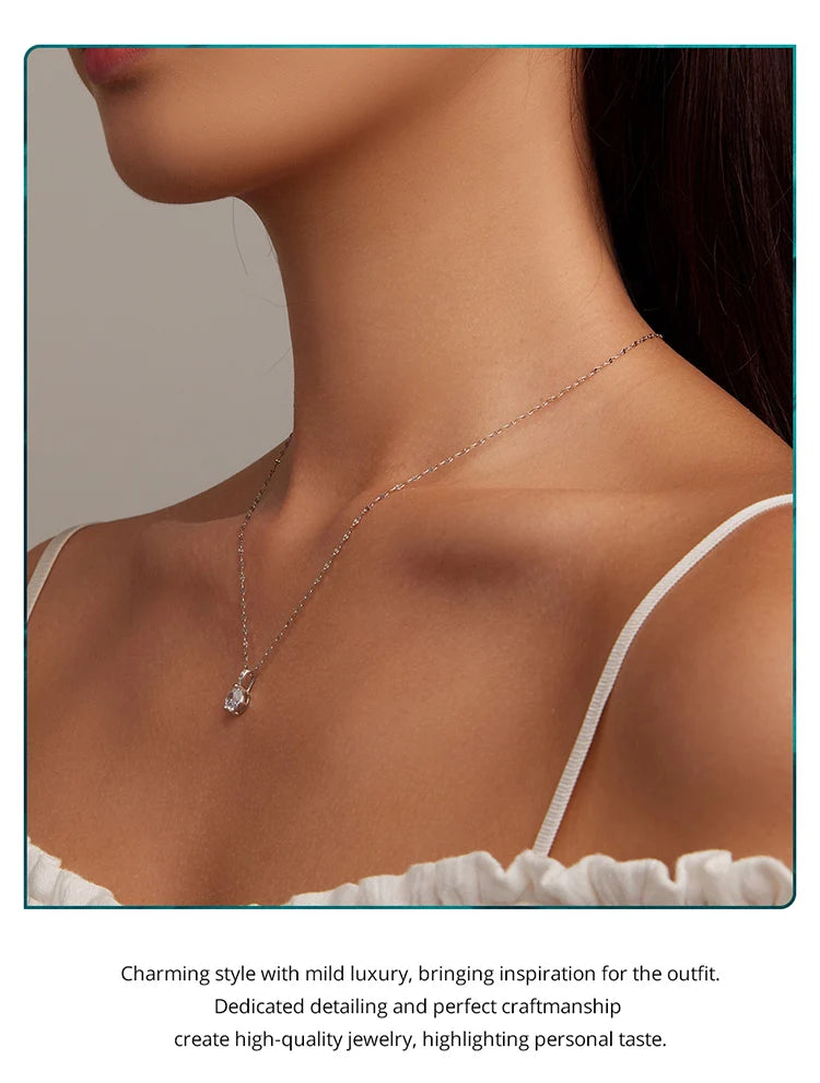 LUX Simple Clear Zircon Pendant Necklace