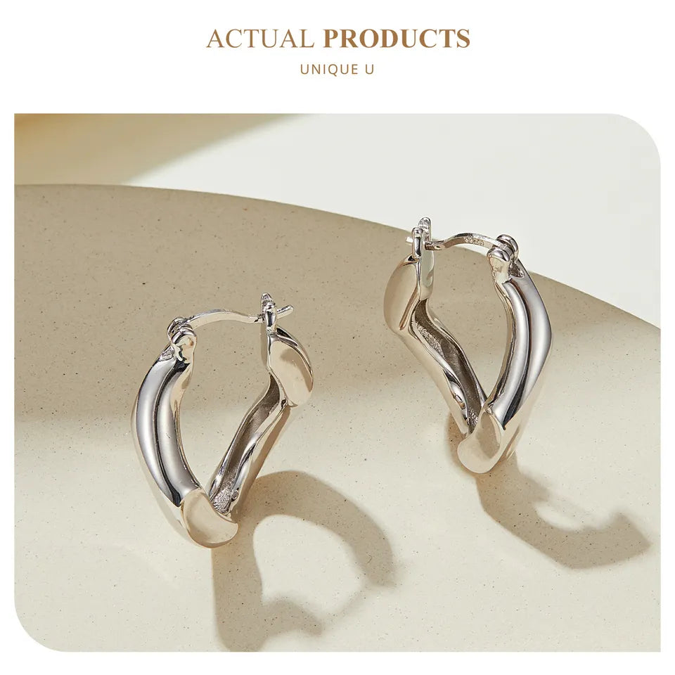 LUX Twisted Hoop Earrings Ins Style Ear Buckles for Women